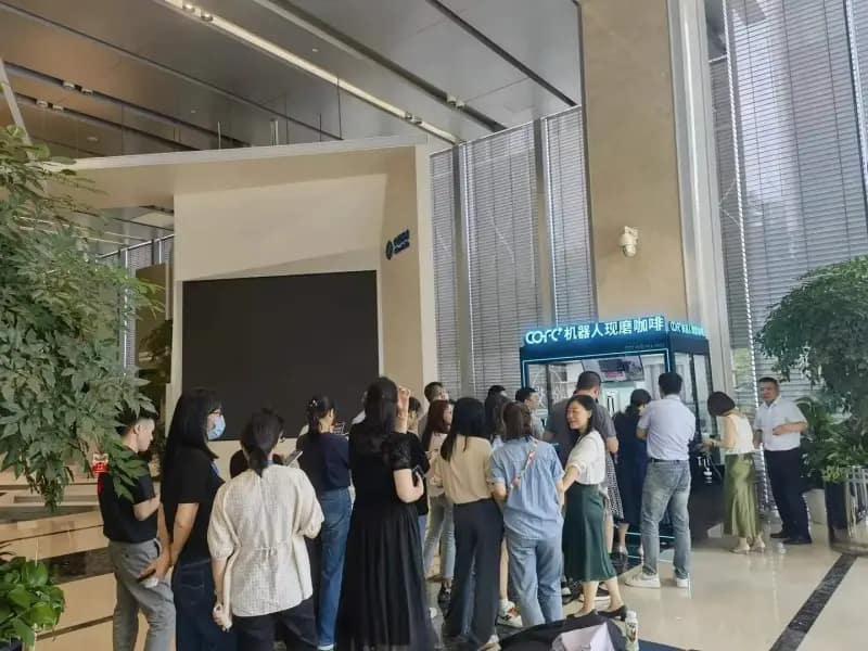 cofeplus robot coffee kiosk at office building